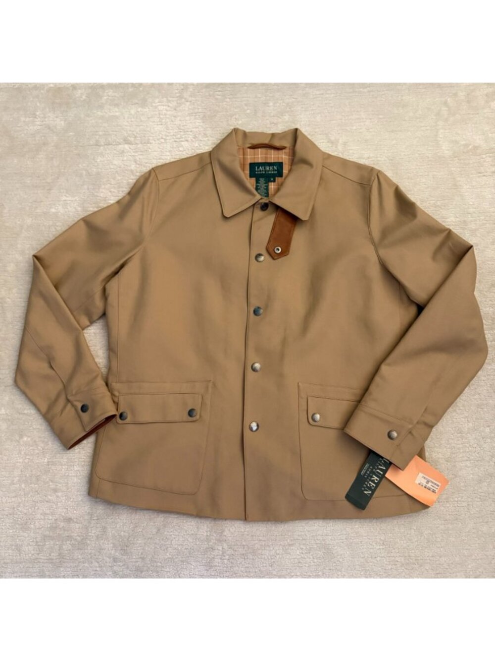 Lauren Ralph Lauren Woman Beige Lightweight Button Front Jacket Size 1X - Picture 2 of 12